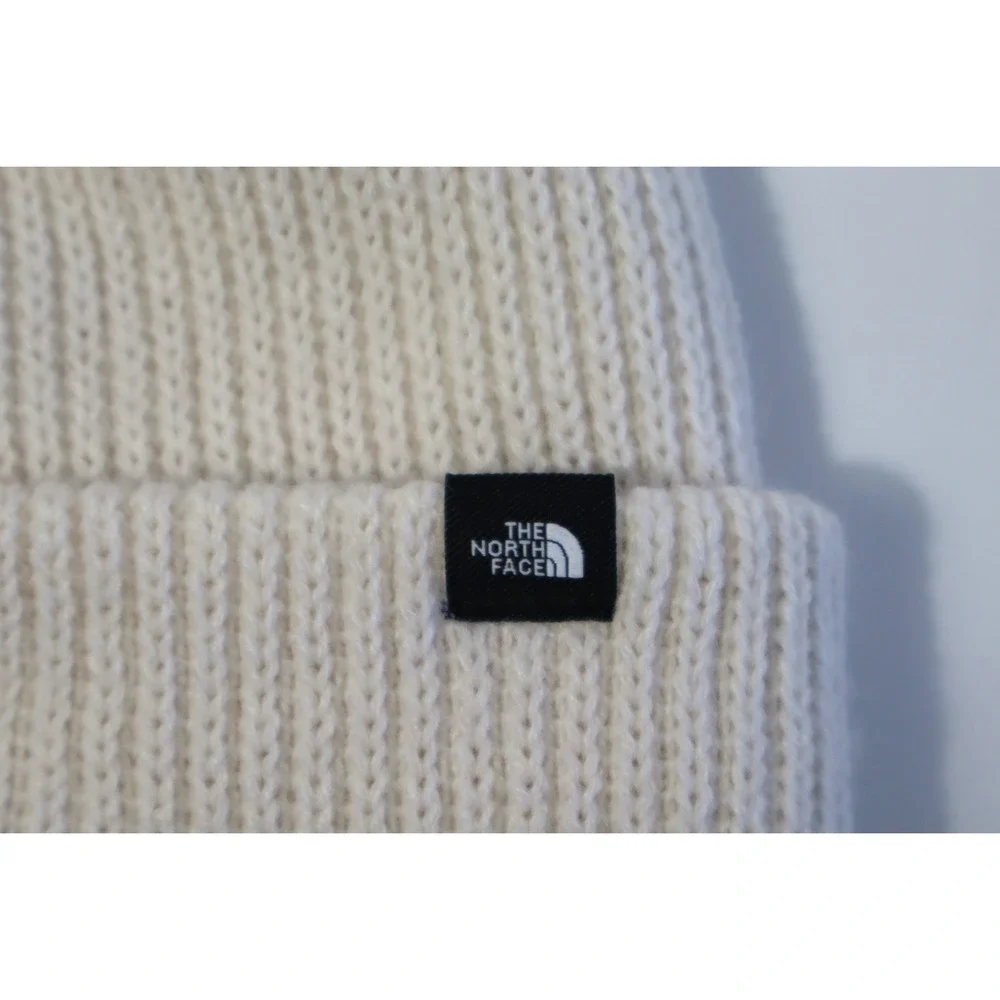 The North‎ Face Pom Beanie Vintage White Ribbed Knit Hat NF0A7RGI11P One Size